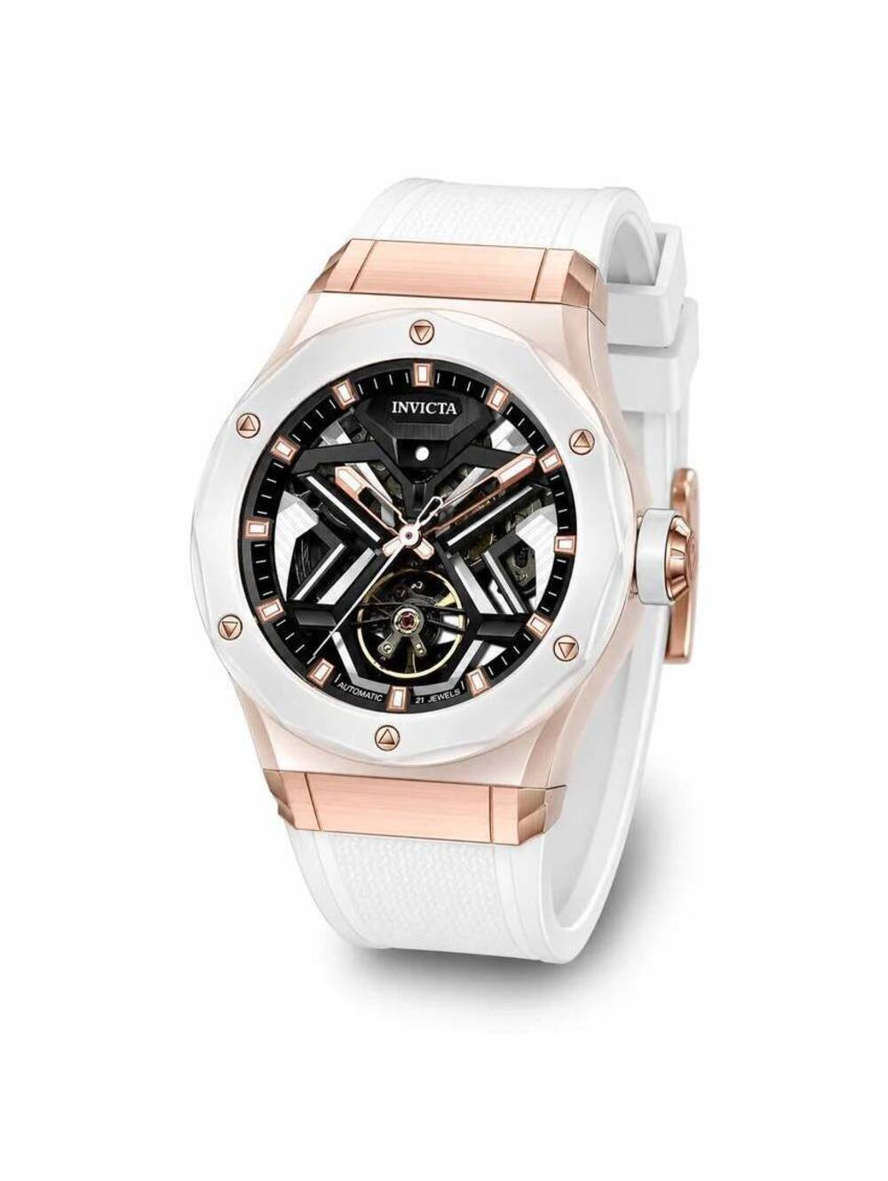 Invicta Celestial Orbitha Automatic Men's Watch - 45mm, White Strap (70106)